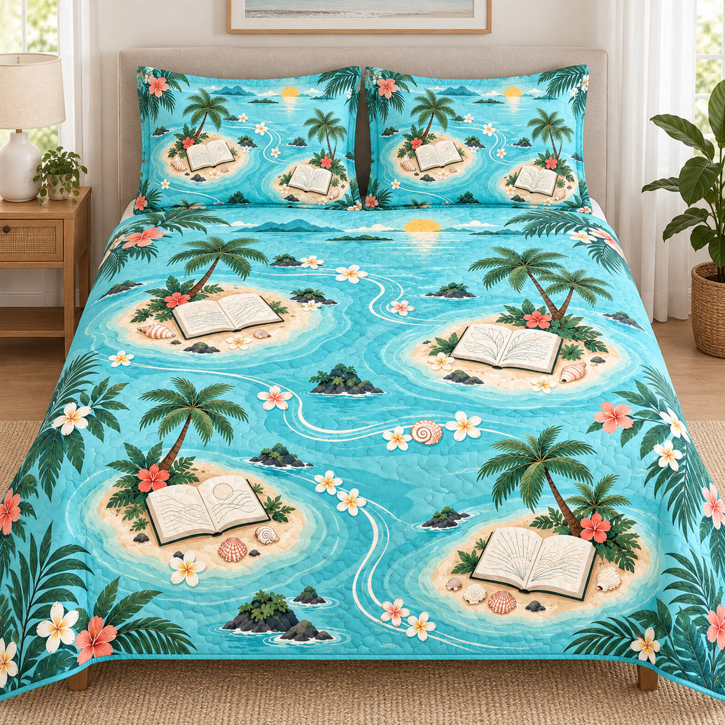 Quiet Isle Open Book Bedding Set