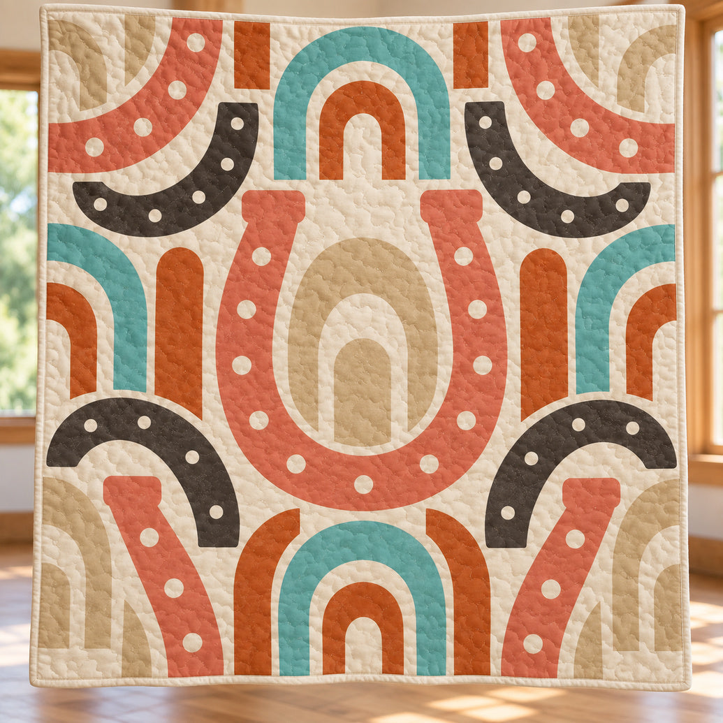 Horseshoe Colorfield Quilt Blanket