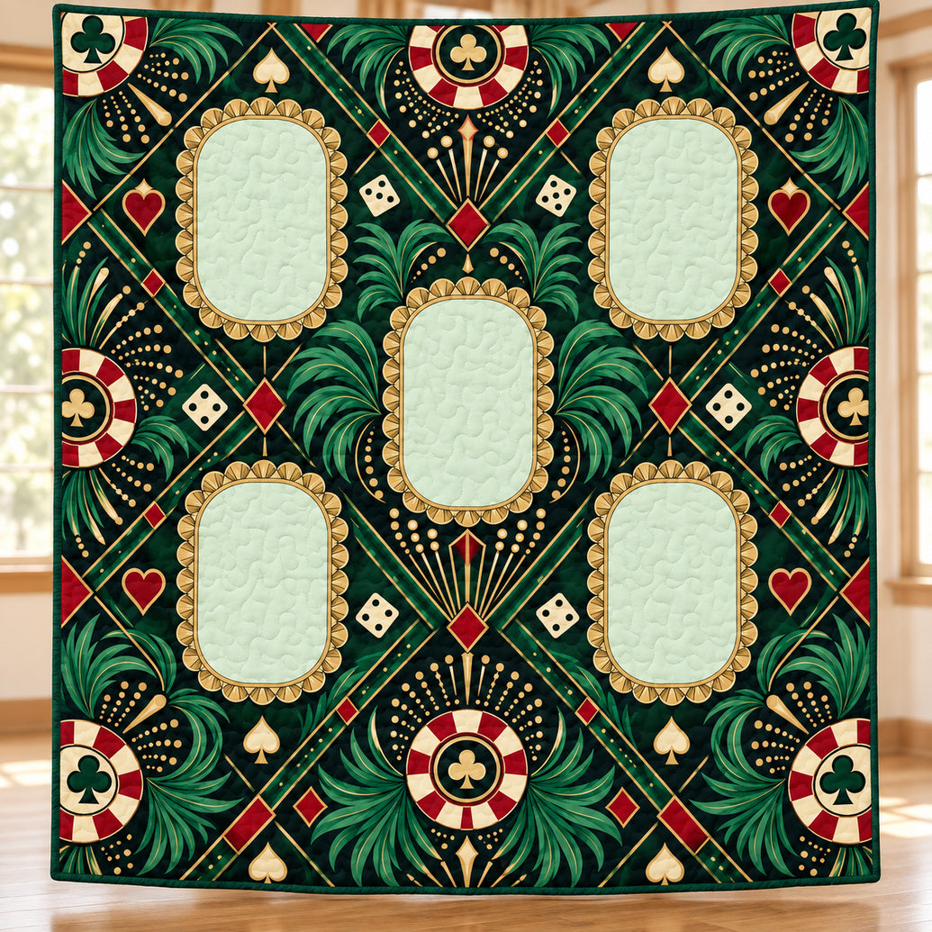High-Roller Portrait Tile Bedroom Quilt Blanket