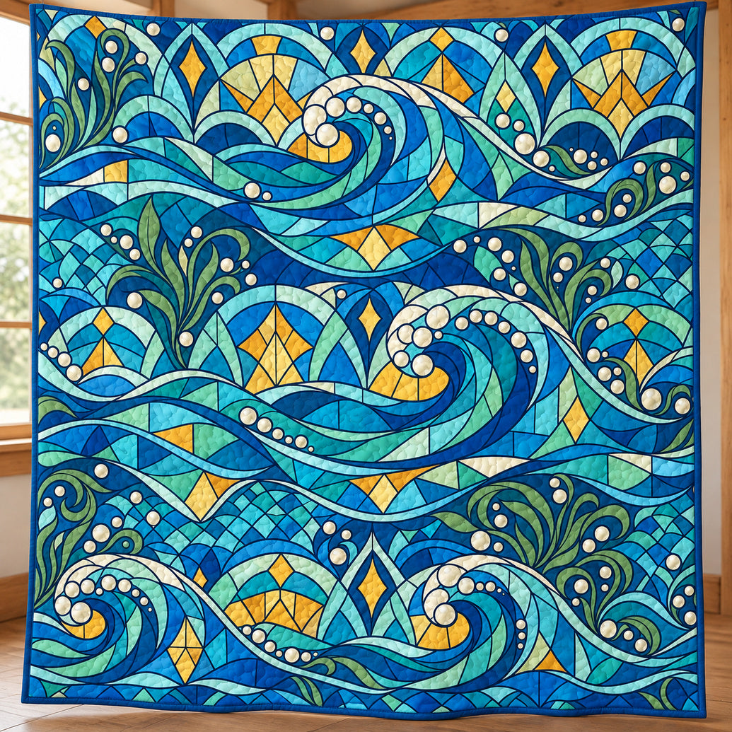 Tideglass Confluence Quilt Blanket