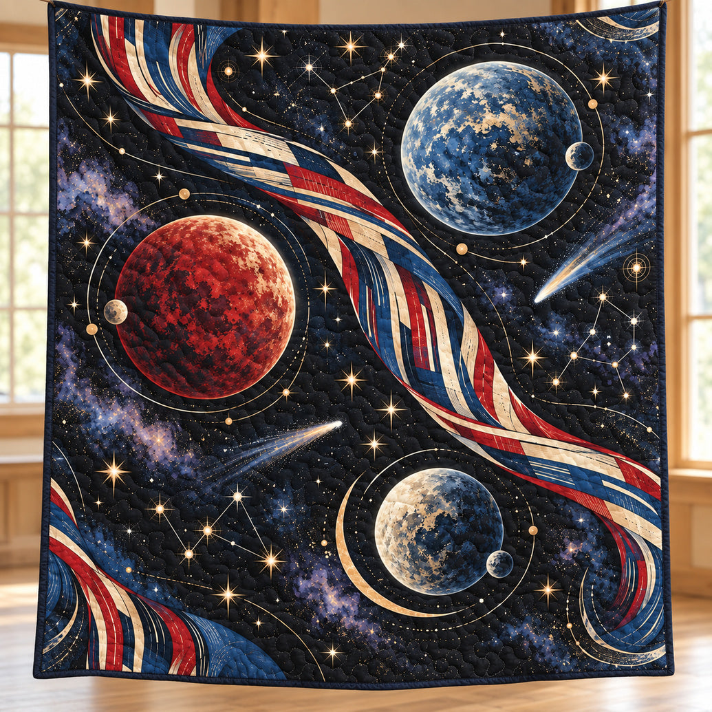 Constellation Stripe Voyage Quilt Blanket