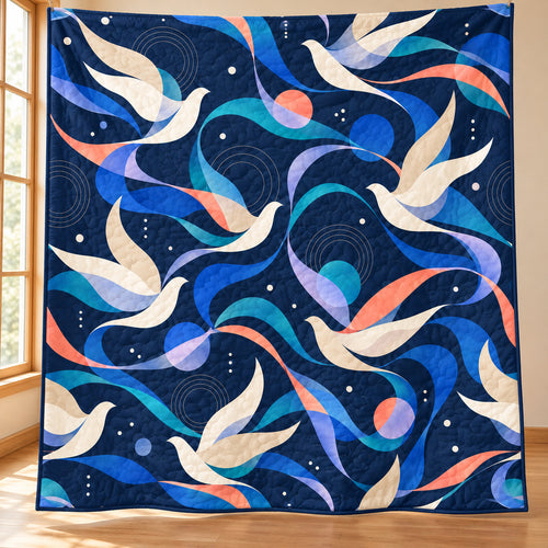 Windborne Dove Abstraction Quilt Blanket
