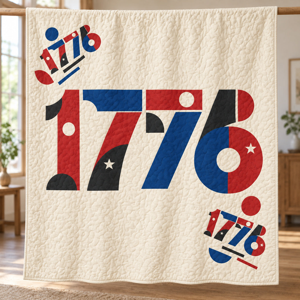 Cut-Paper 1776 Signal Quilt Blanket