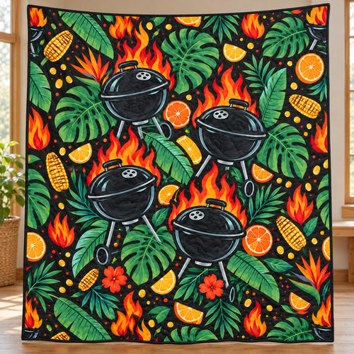 Ember Leaf Grill Social Quilt Blanket