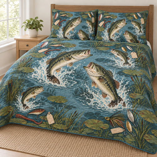 Bass Strike Lure Ledger Bedding Set