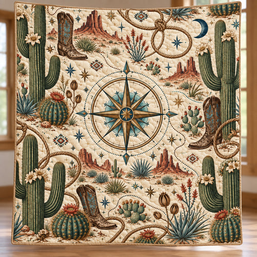 Desert Meridian Trail Quilt Blanket