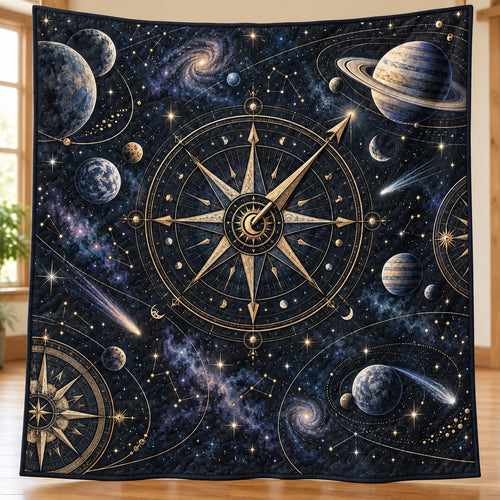 Celestial Compass Voyager Quilt Blanket