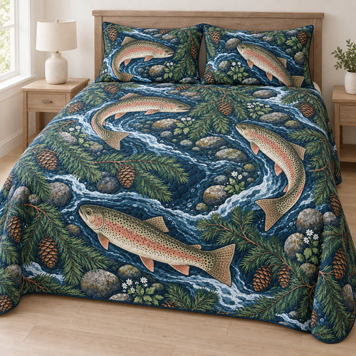 Rainbow Trout Pinefall Bedding Set