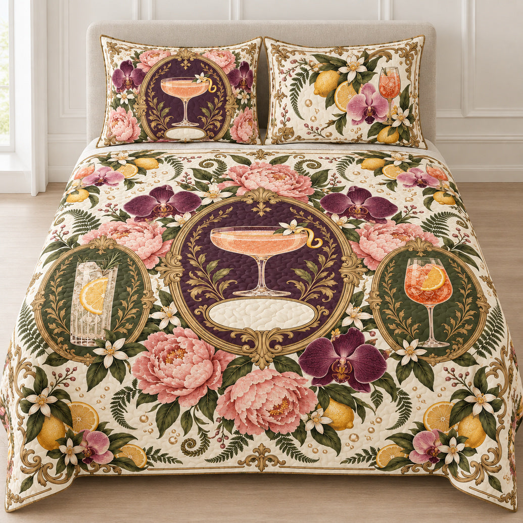 Botanical Cocktail Cameo Garden Bedding Set