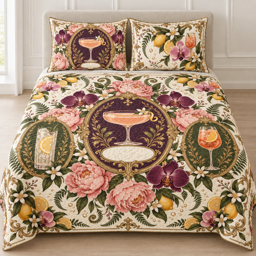 Botanical Cocktail Cameo Garden Bedding Set
