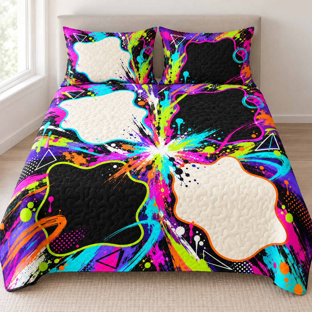 Electric Canvas Confetti Bedroom Bedding Set