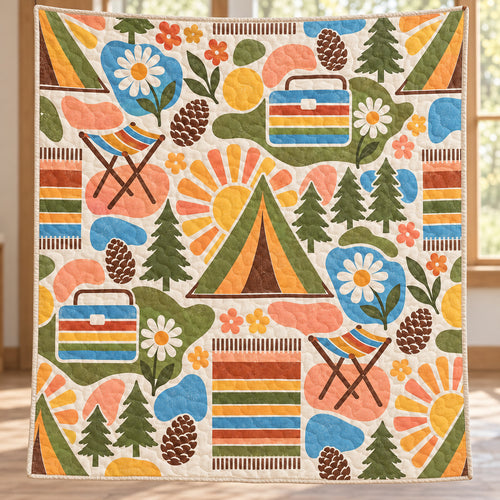 Pastel Camp Club Patchwork Quilt Blanket