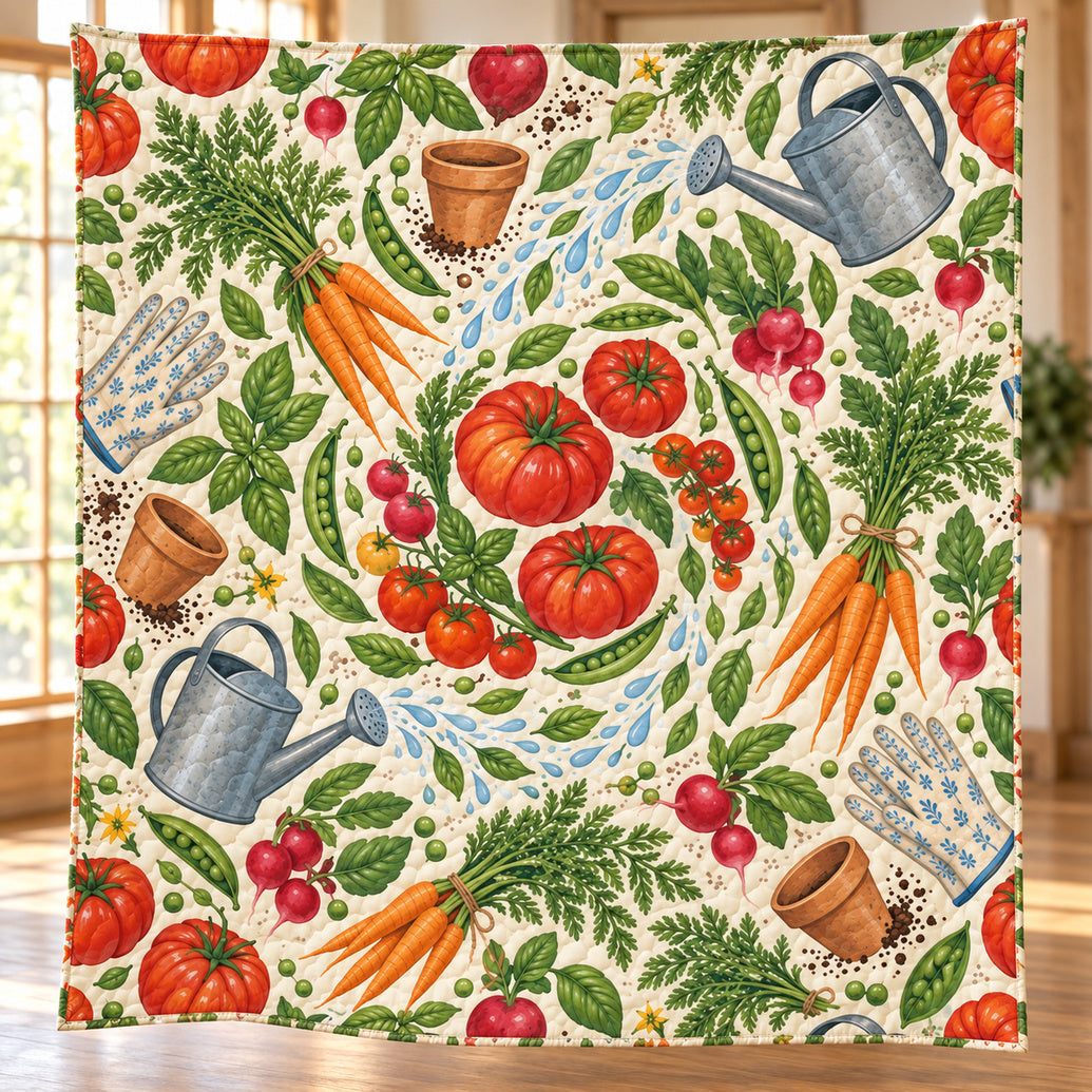 Backyard Watering Parade Quilt Blanket