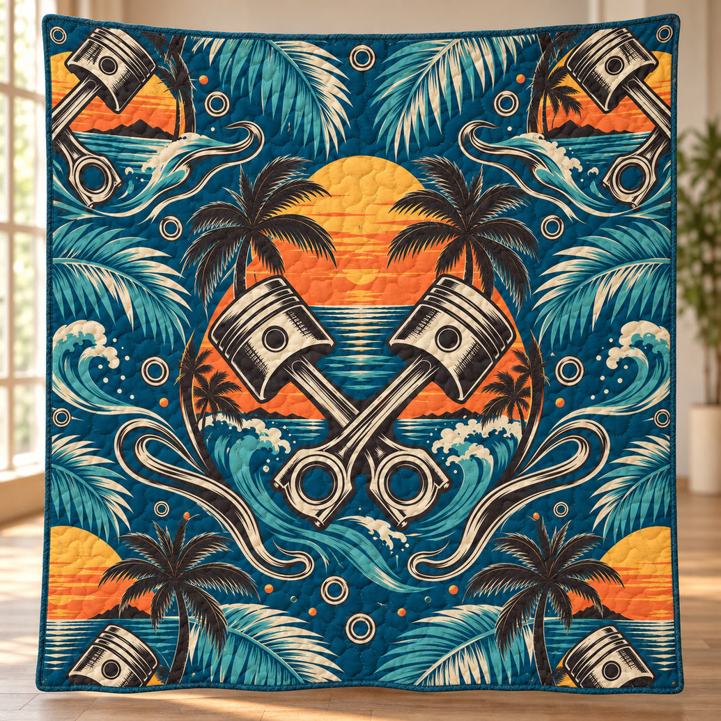 Piston Palm Sundown Quilt Blanket