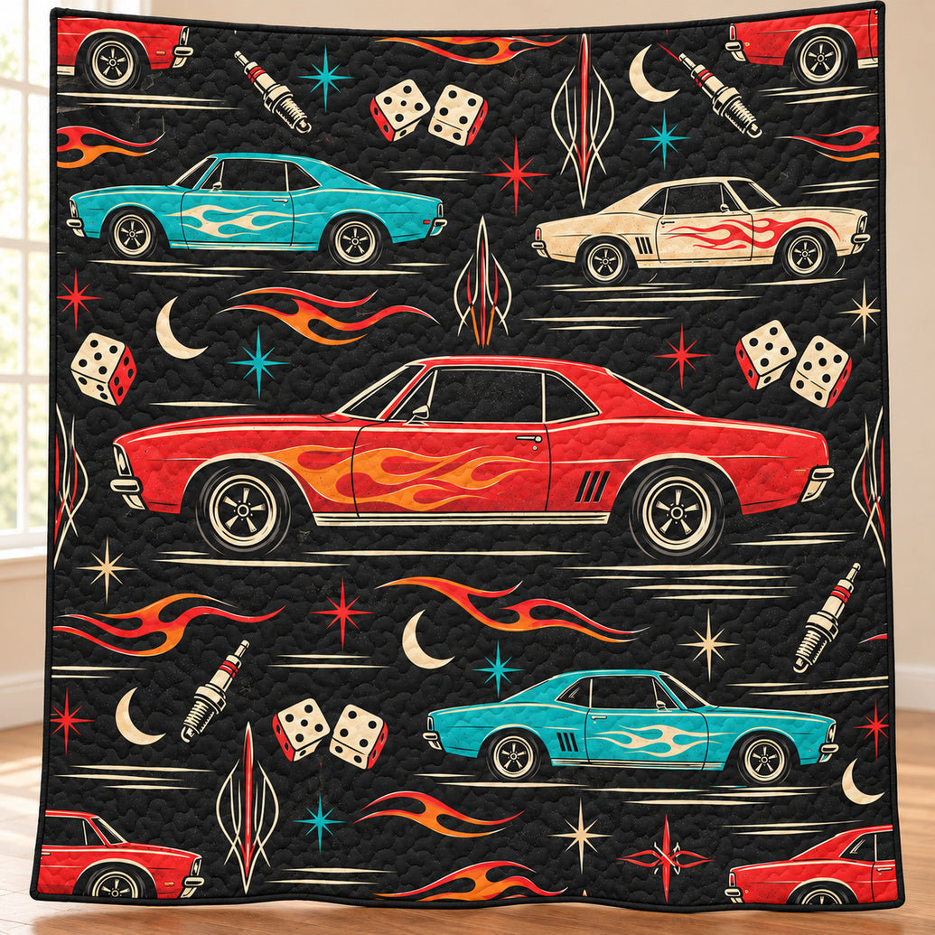 Firebird Dice Boulevard Quilt Blanket