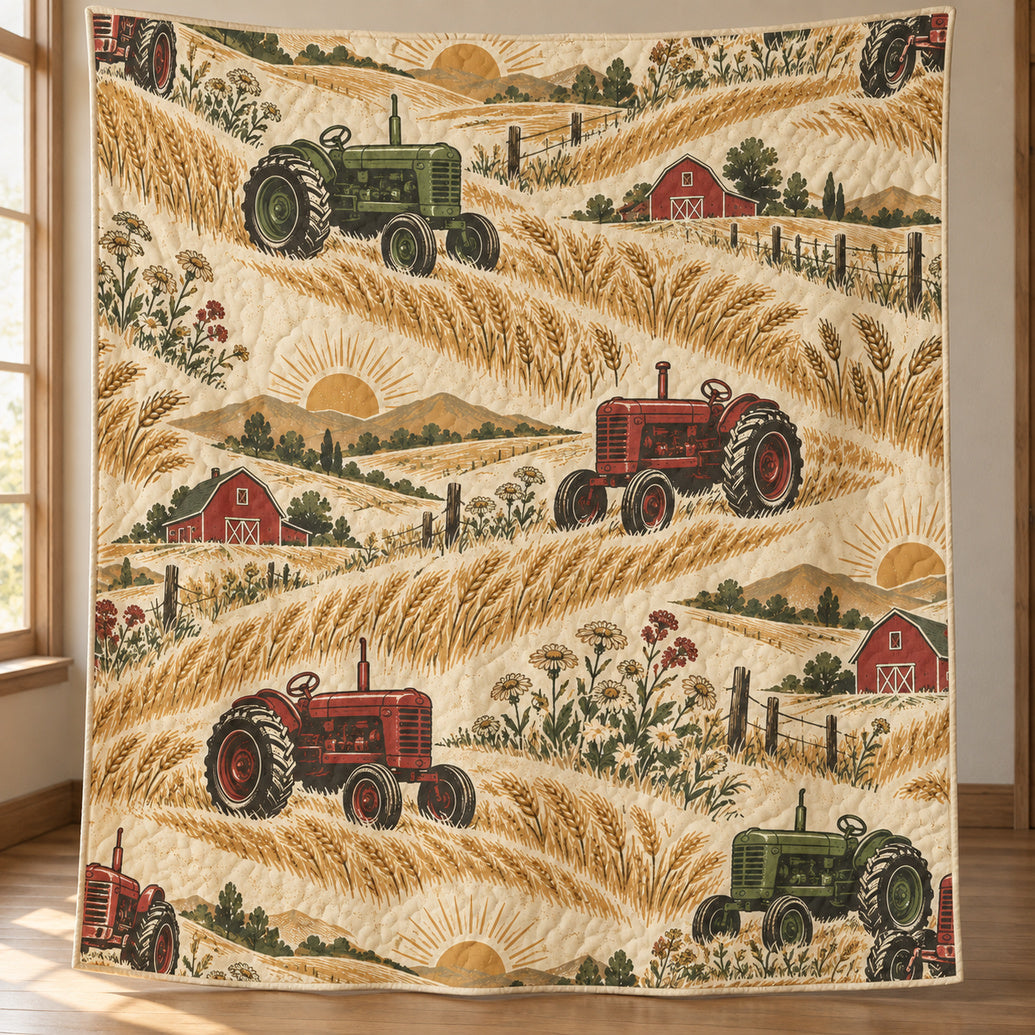 Harvest Engine Sunburst Quilt Blanket