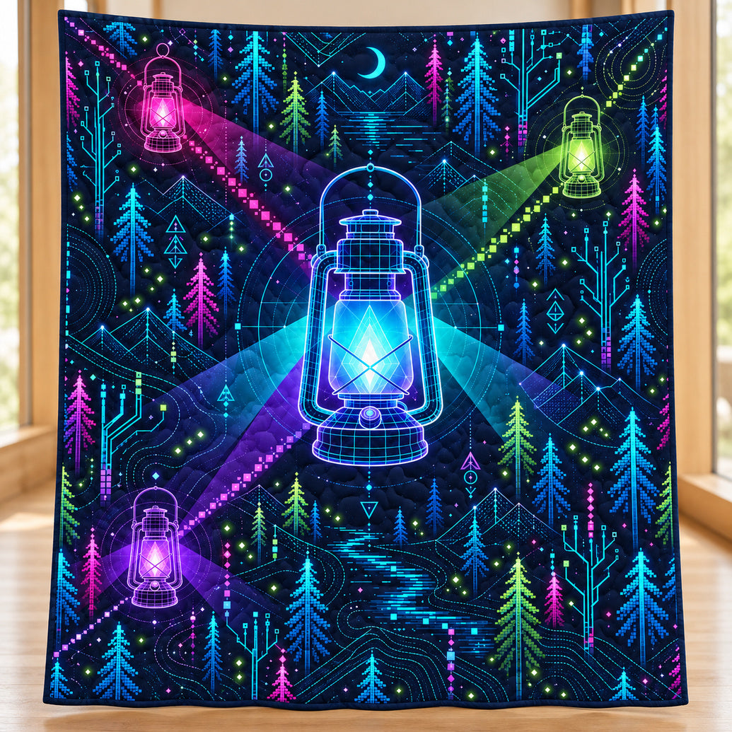 Neon Ranger Lantern Circuit Quilt Blanket