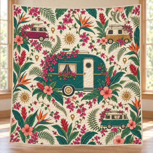 Bougainvillea Roadhouse Quilt Blanket