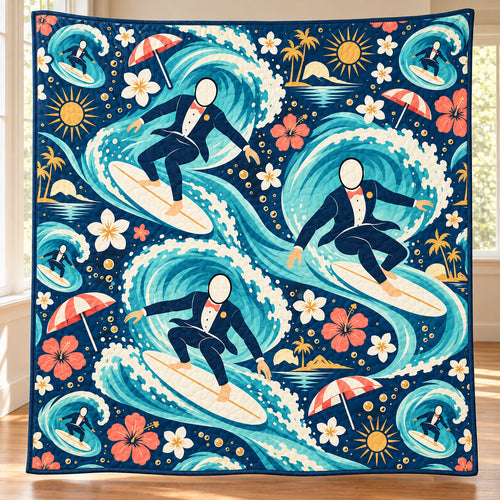 Pacific Groom Breaks Bedroom Quilt Blanket