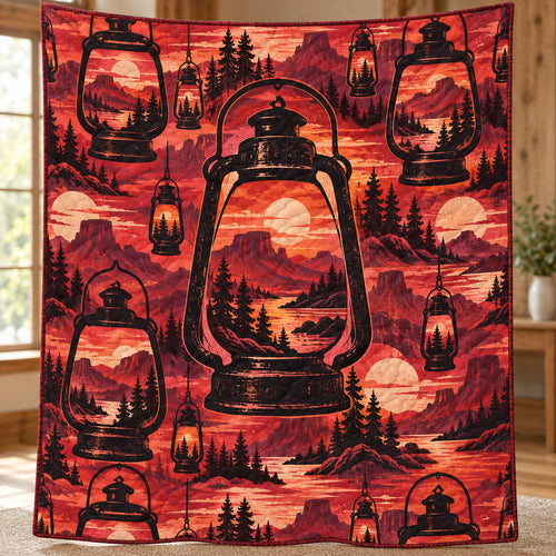Crimson Lantern Coastline Quilt Blanket