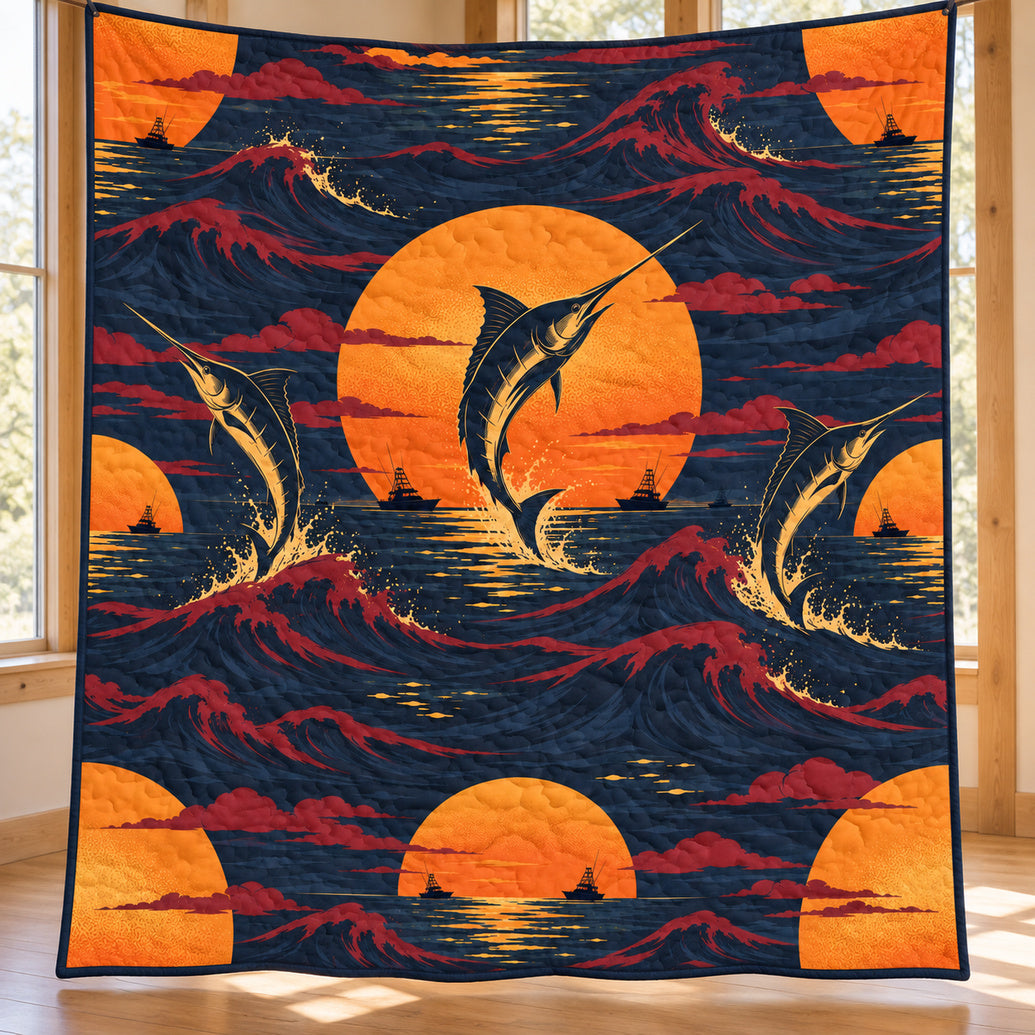 Marlin Ember Horizon Quilt Blanket