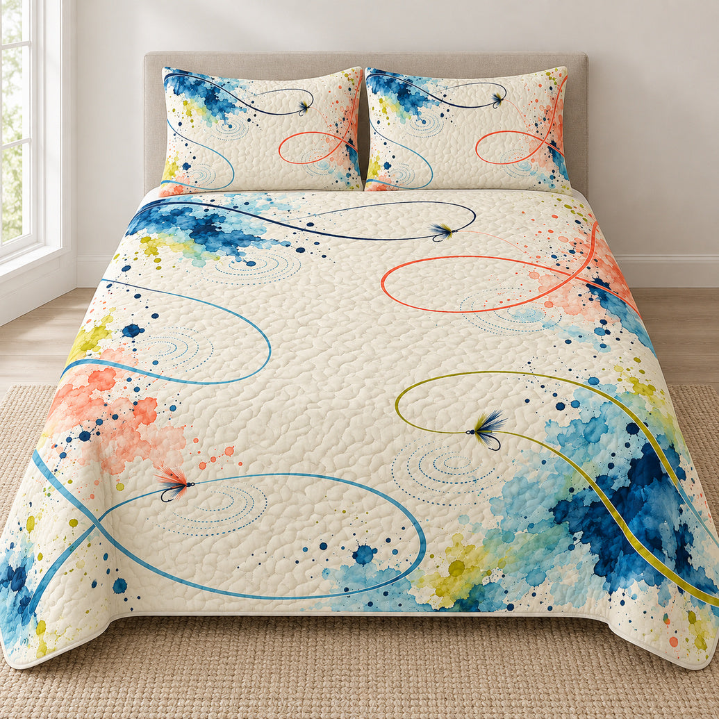 Chromatic Fly-Cast Currents Bedding Set