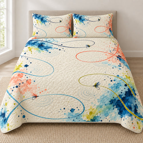 Chromatic Fly-Cast Currents Bedding Set