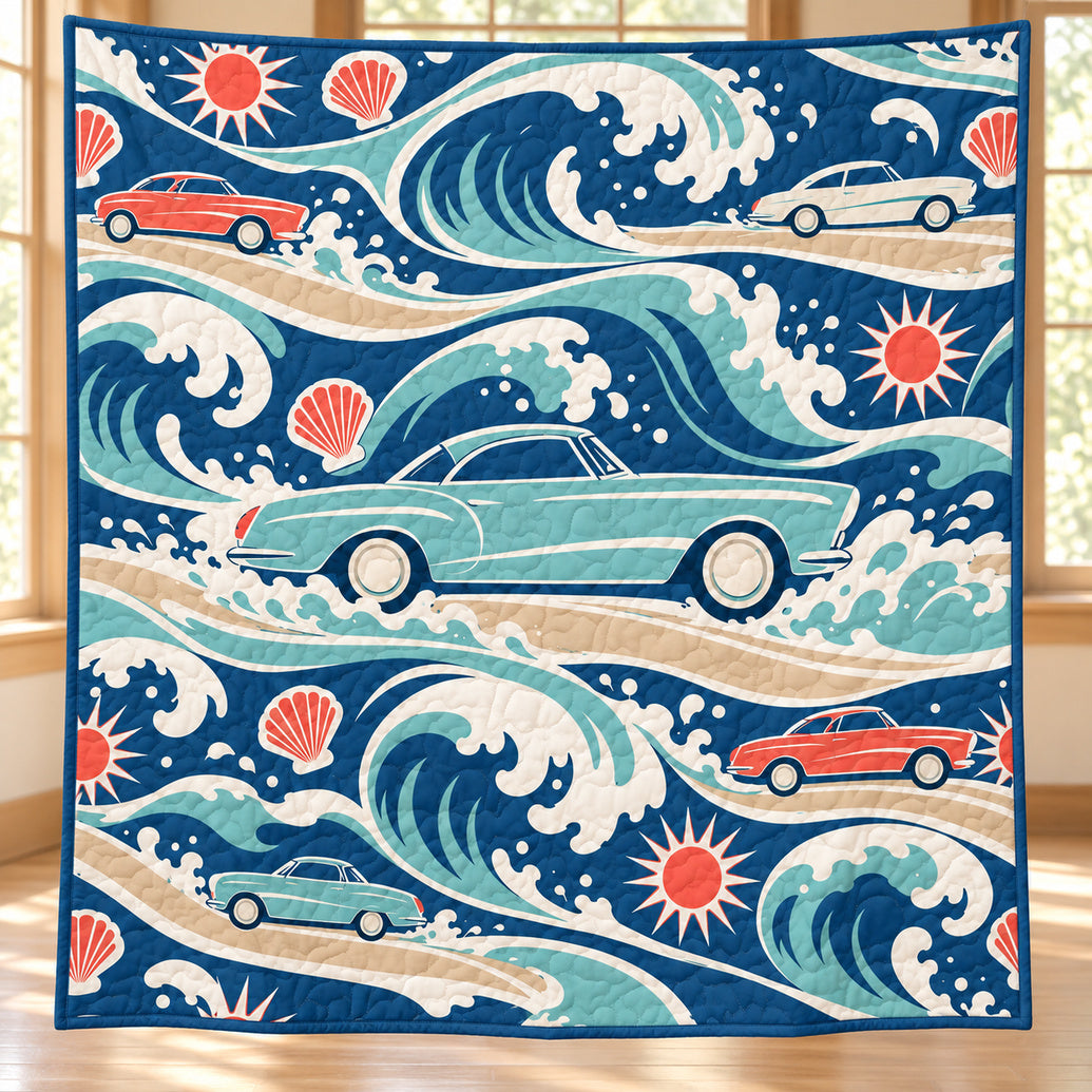 Pacific Chrome Breakers Quilt Blanket