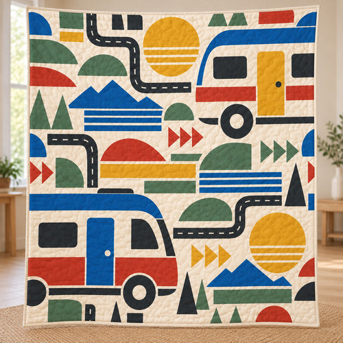 Modular Highway Home Quilt Blanket