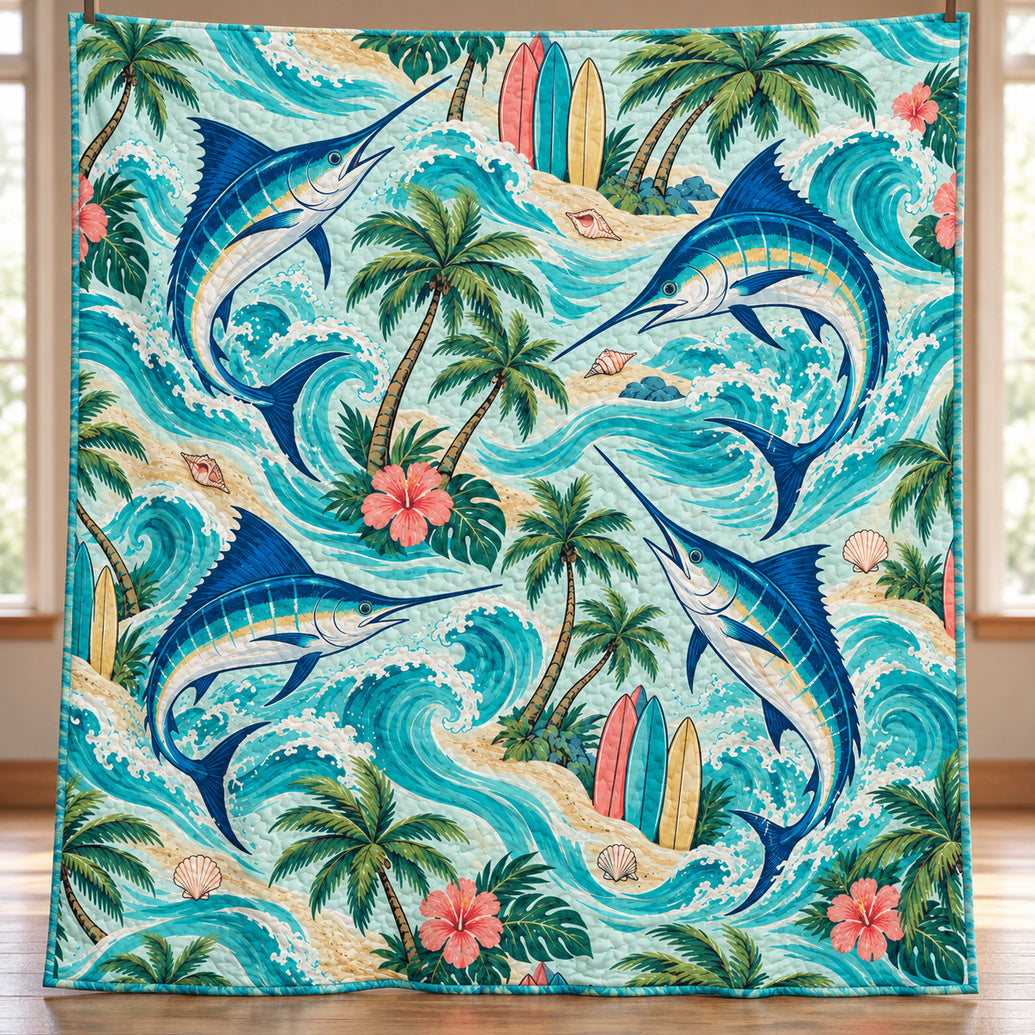 Marlin Boardwalk Tropics Quilt Blanket
