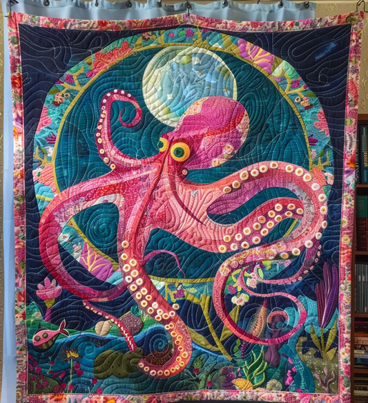 Floral Ocean Quilted Blanket - Throw (55" x 60")