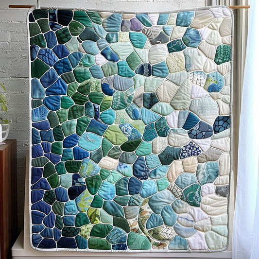 Ocean Pebble Panorama Quilted Blanket - Throw (55" x 60")