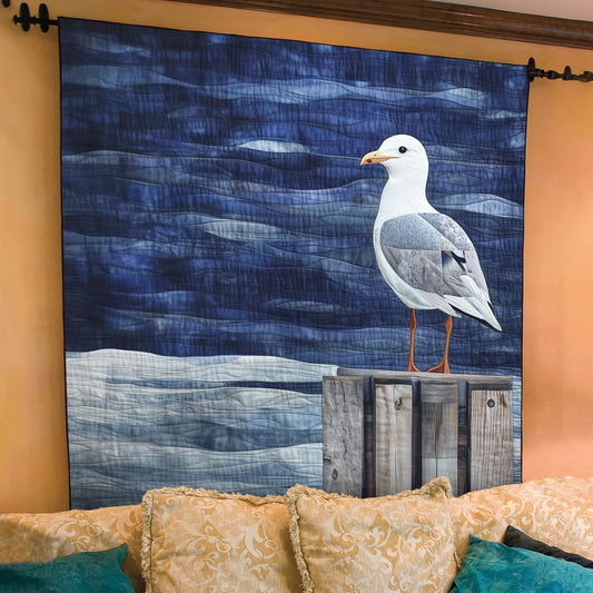 Ocean Breeze Seagull Art Quilt Hanging - Baby (30" x 40")