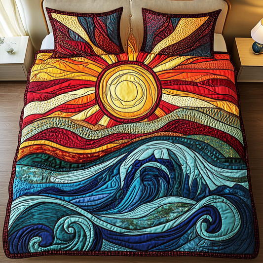 Ocean Glow 3-Piece Quilted Bedding Set - Single (59" x 70")