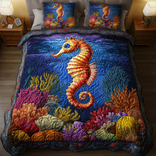 Ocean Majesty 3-Piece Quilted Bedding Set - Single (59" x 70")