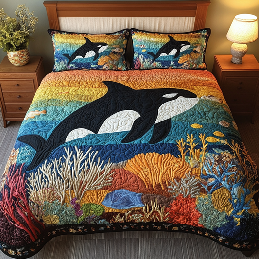 Ocean Phantom 3-Piece Quilted Bedding Set - Single (59" x 70")