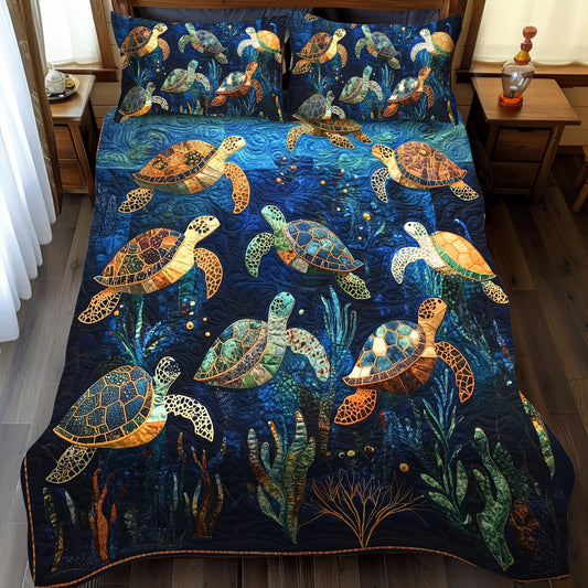 Ocean Serenade 3-Piece Quilted Bedding Set - Single (59" x 70")