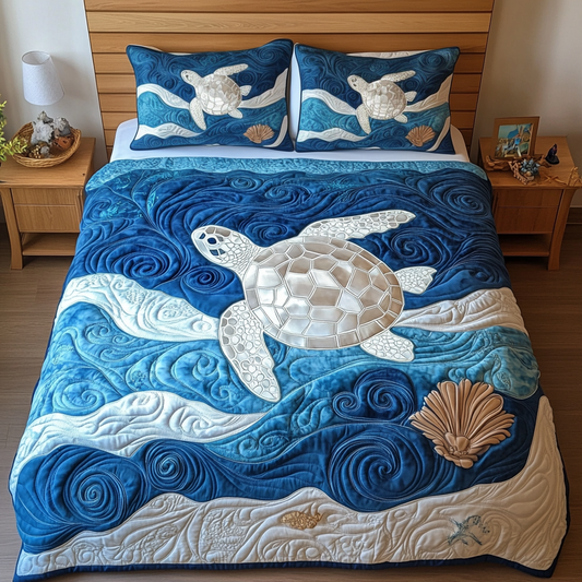 Ocean Wanderer 3-Piece Quilted Bedding Set - Single (59" x 70")