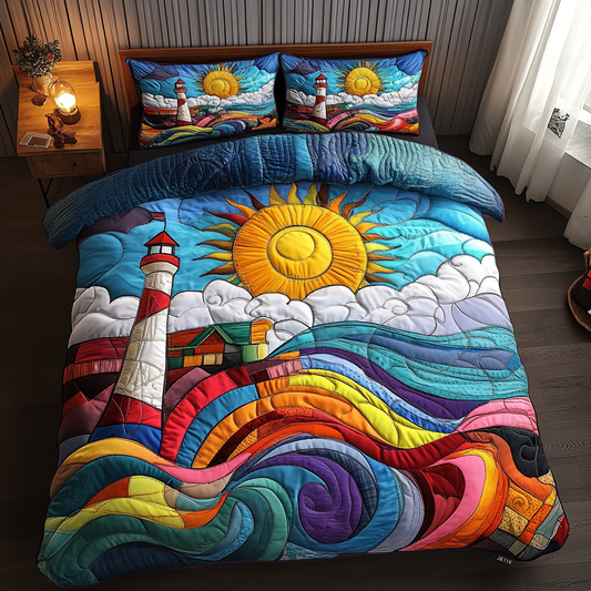 Ocean Watch 3-Piece Quilted Bedding Set - Single (59" x 70")