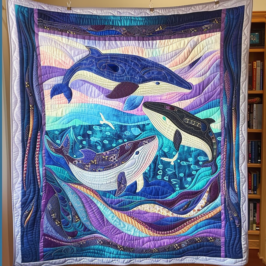 Ocean's Ballad Quilted Blanket - Throw (55" x 60")