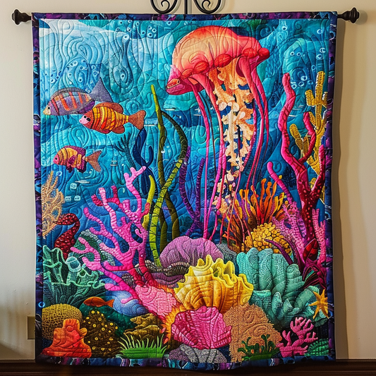 Ocean's Embrace Quilted Blanket - Throw (55" x 60")