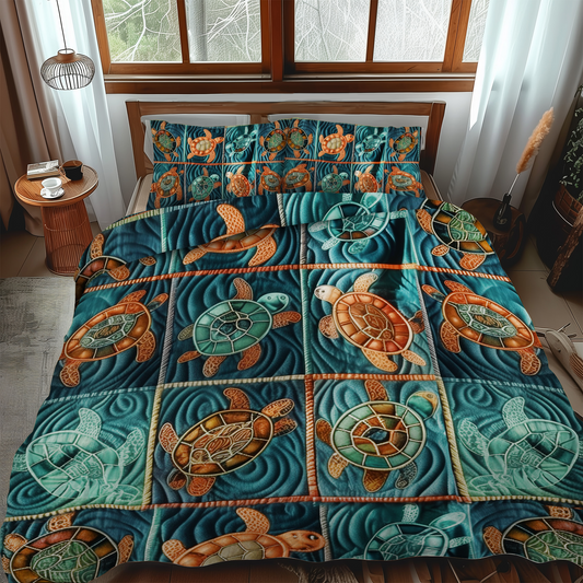 Oceanic Odyssey 3-Piece Quilted Bedding Set - Single (59" x 70")