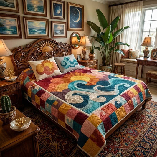 Oceanic Sun Tide Quilted Blanket - Baby (30" x 40") - Pack 1