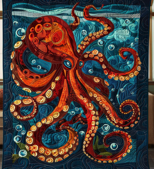 Octopus Mystique Quilted Blanket - Throw (55" x 60")