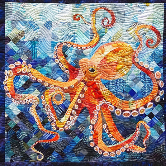 Octopus Oasis Quilted Blanket - Throw (55" x 60")