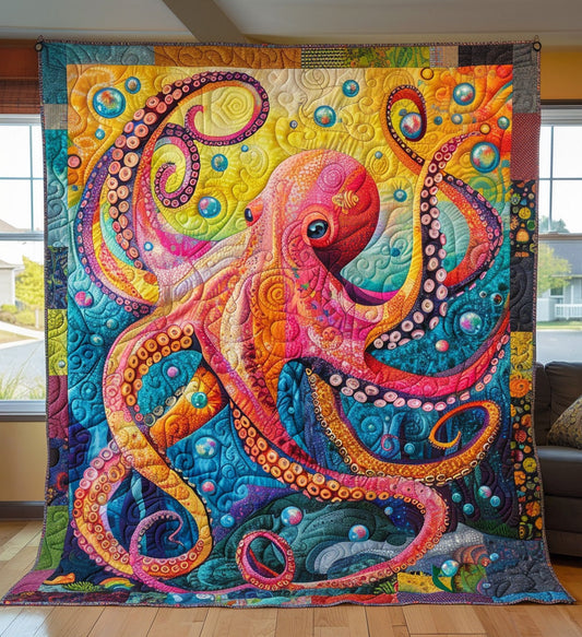 Octopus Odyssey Quilted Blanket - Throw (55" x 60")