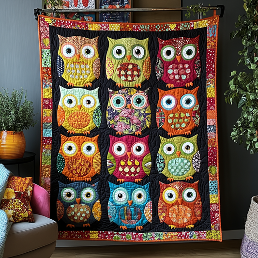 Owl Club Quilted Blanket - Throw (55" x 60")