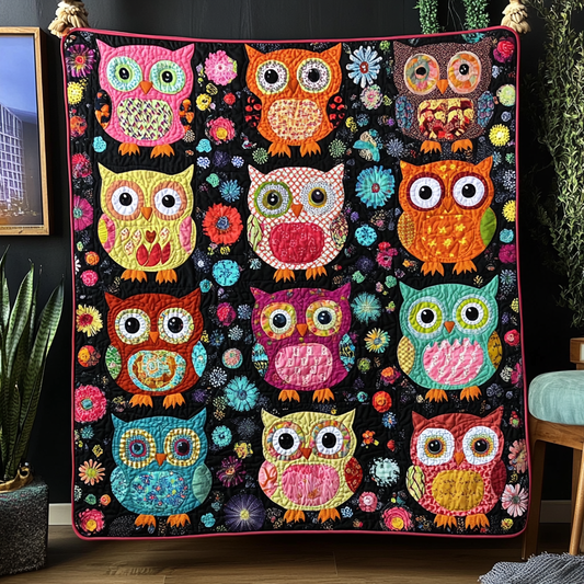 Owl Oasis Quilted Blanket - Throw (55" x 60")