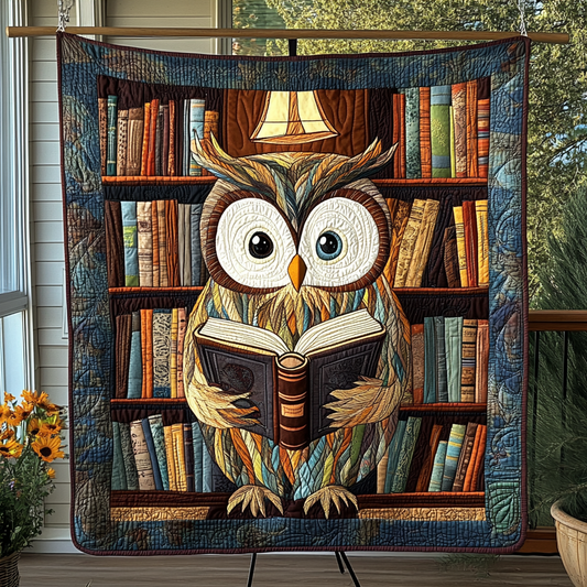 Owl Literary Flight Quilted Blanket - Throw (55" x 60")
