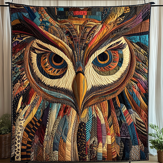 Owl Native Quilted Blanket - Throw (55" x 60")